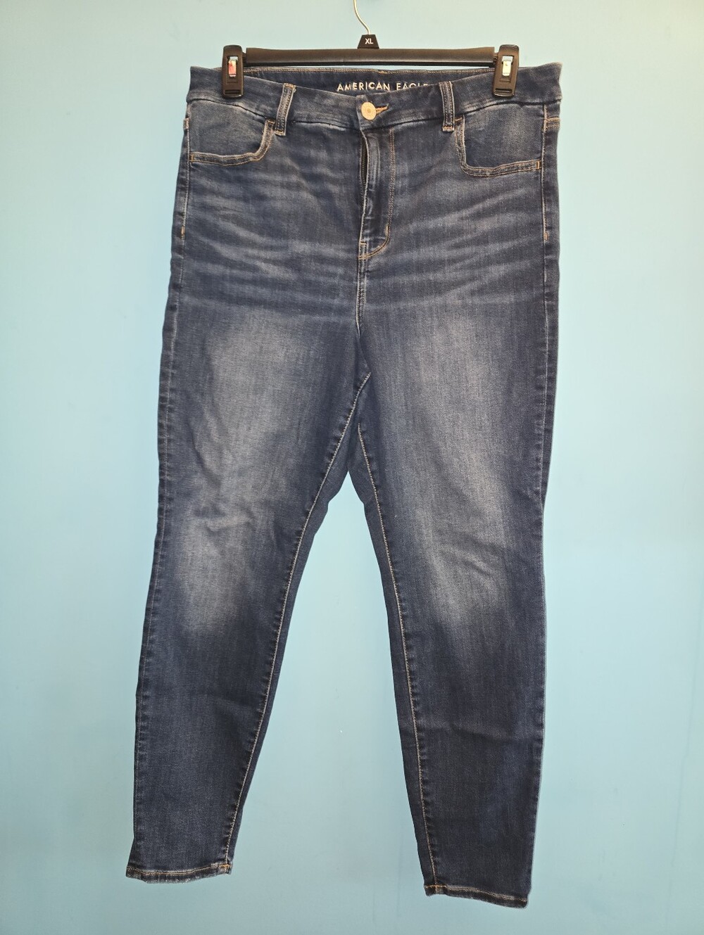 American Eagle Outfitters Curvy Hi-Rise Jegging | Blue, Size 14